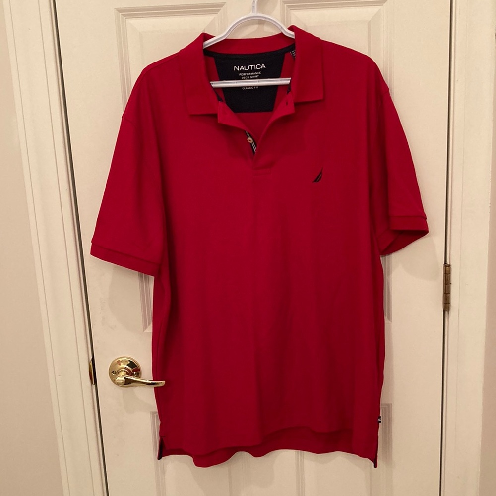 Nautica Red Performance Deck Shirt